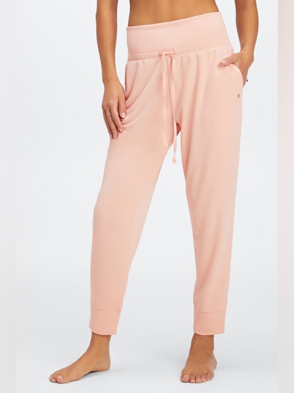Fabletics Eco Sleek Knit Drawstring Pant Jogger Pants Medium Dusty Rosette